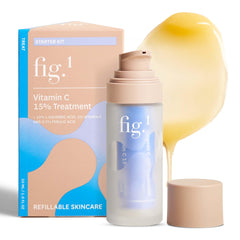 Fig.1 Vitamin C 15% serum bottle close-up signaling brightening and hydration