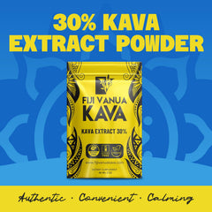 Fiji Vanua Kava powder showing high-potency extract.