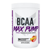 FINAFLEX BCAA MAX Pump tub front view showing Strawberry Banana formula for workouts
