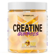 FINAFLEX Creatine Gummies lemon burst bottle supports steady workouts and endurance.
