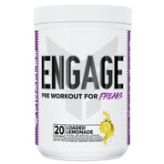 FINAFLEX Engage bottle pouring pre-workout servings for focused training sessions.