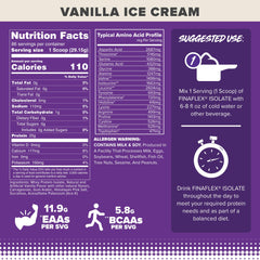 FINAFLEX Isolate vanilla milkshake in a glass showing creamy texture