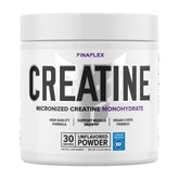 FINAFLEX Pure Creatine bottle on gym bench highlighting strength and focus