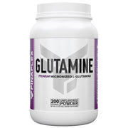 FINAFLEX Pure L-Glutamine bottle on a workout bench for post-workout recovery
