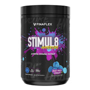 FINAFLEX StimUL8 Hardcore Blue Razz packaging highlights energy formula for workouts.