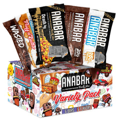 Final Boss Anabar Sampler Box six-bar display for convenient high-protein snacking