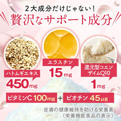 FINE JAPAN Collagen Peptides close-up label highlighting key ingredients