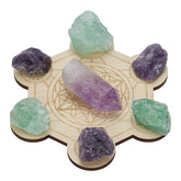 FINGERINSPIRE hexagon crystal grid board for mindful meditation and crystal display