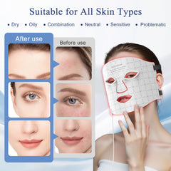 Fiogeo red light mask rechargeable with battery indicator for easy charging.