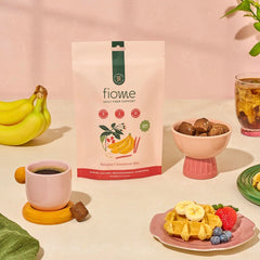 Fiome Fiber Bites open bag highlights on-the-go fiber for digestion.