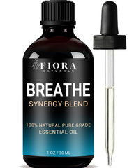 Fiora Naturals Breathe bottle in amber glass preserves purity.