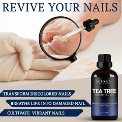 Fiora Naturals Tea Tree Oil for damaged nails promotes natural renewal and resilience.
