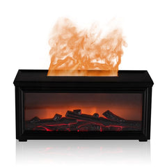 Fireplace Diffuser glowing flame creates a cozy living room ambiance