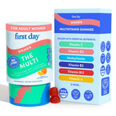 First Day Women's Multivitamin bottle close-up highlighting vitamins for daily energy