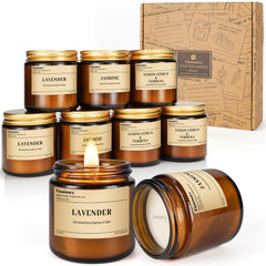 Fissiworx Lavender candle in an amber jar for a calming atmosphere.