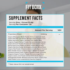 Fit Boxx VitalMatrix Greens scoop for quick, smoothie-ready daily greens