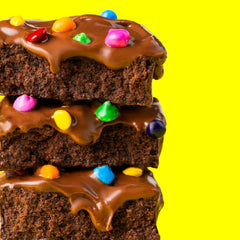 Fit Crunch Dipped Protein Brownies Confetti packaging display for gluten-free on-the-go snacking