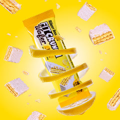 FITCRUNCH Lemon Cream wafer bar with white chocolate coating, a citrusy indulgence