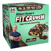 Fit Crunch Mint Chocolate Chip bar front view highlighting mint flavor and 16g protein.