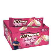 Fit Crunch Raspberry Tart Wafer Bars pack on shelf high protein snack for busy days