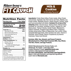FITCRUNCH Snack Size Bar Milk and Cookies cross-section reveals layers and soft cake core for energy