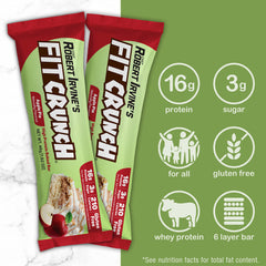 FITCRUNCH Pastel de Manzana, sección muestra textura suave para snack tras entrenar.