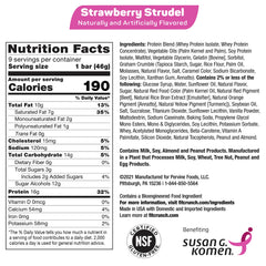 Fit Crunch Strawberry Strudel bar unwrapped front view highlighting soft cake core.
