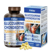 Fitfido glucosamine chondroitin msm turmeric bottle for daily joint mobility support.
