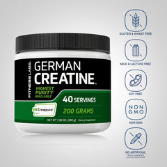 Fitness Labs Creatine Powder label closeup emphasizing purity and ingredients.