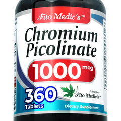 FITO MEDIC'S chromium picolinate 1000mcg bottle front view for daily support