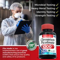 FITO MEDIC'S chromium picolinate tablets in water for easy intake