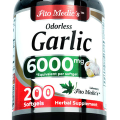 FITO MEDIC'S Garlic Odorless Softgel bottle for convenient daily supplementation.