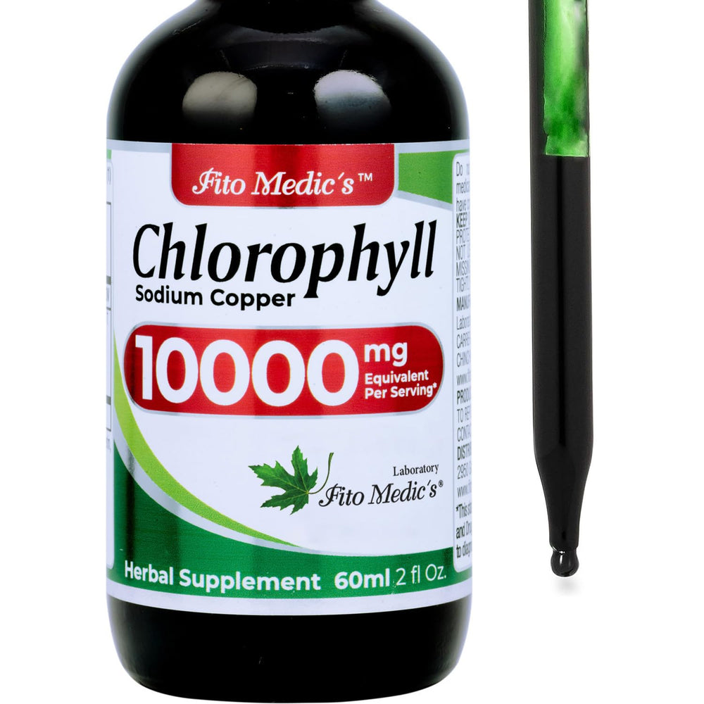 FITO MEDIC'S Lab liquid chlorophyll bottle for daily hydration and energy support.