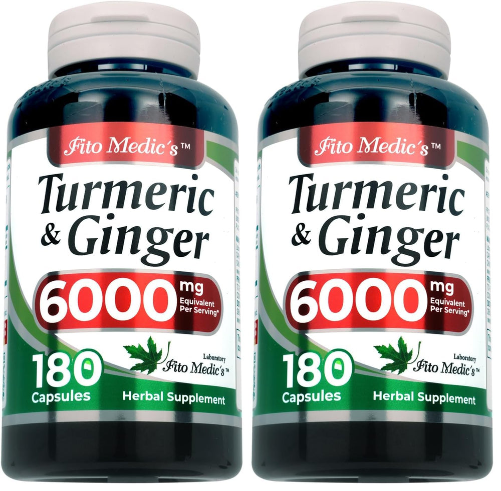 FITO MEDIC'S Turmeric and Ginger bottle front view highlighting ultra absorption formula