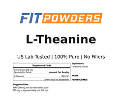 FitPowders L-Theanine powder with coffee pairing suggests calmer focus
