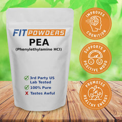 FitPowders Phenylethylamine powder jar showing pure formula