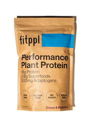 fitppl plant-based protein powder bottle with chocolate flavor for post-workout fueling