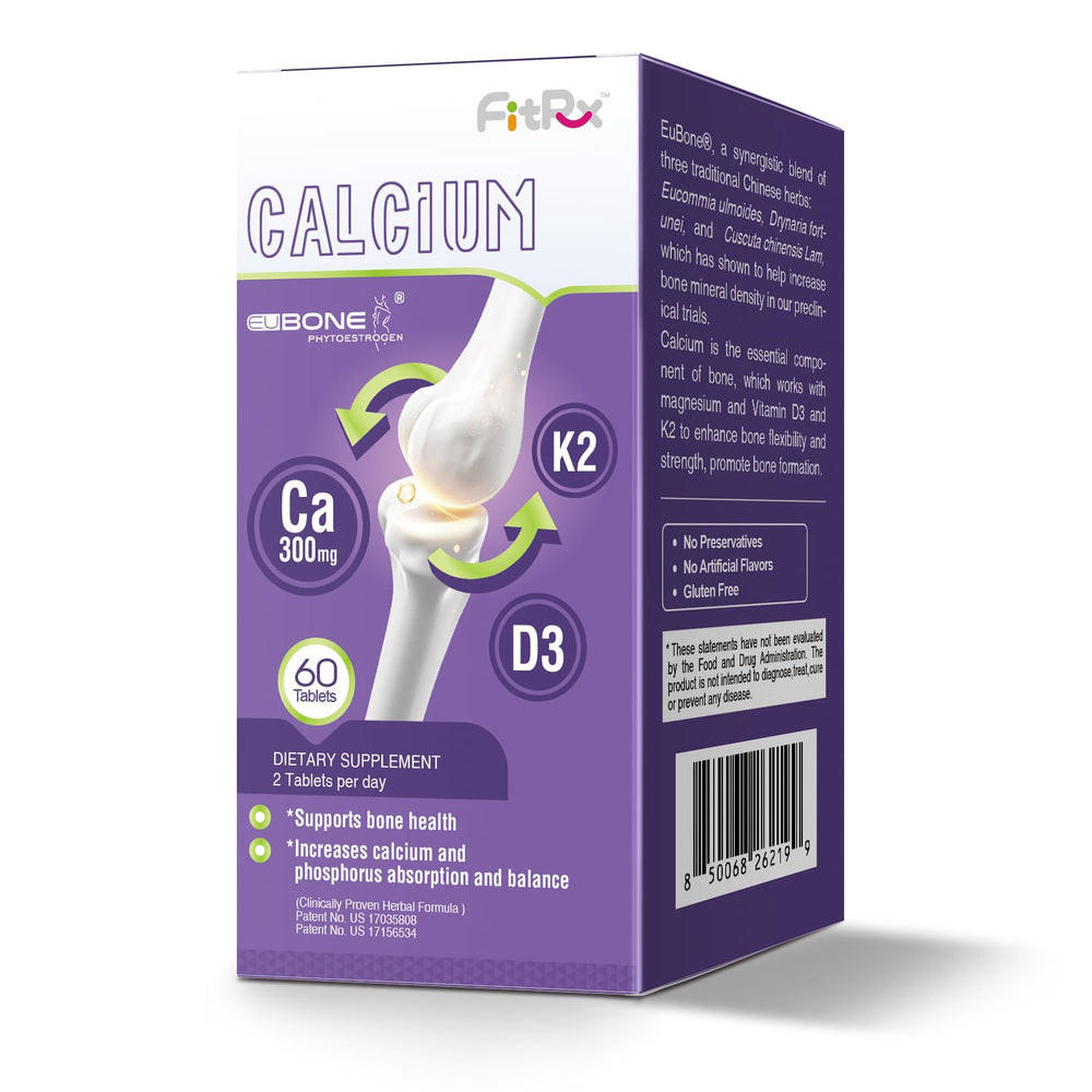 FitRx EuBone minis bottle with compact calcium tablets for easy daily intake