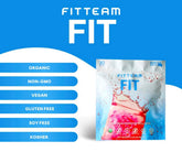 Fitteam Fit 30 bottle on kitchen counter showing daily energy support