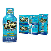 Five-hour ENERGY Extra Strength blue raspberry shot front view for quick alertness