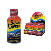 Five-hour ENERGY Pomegranate shot, front view, convenient caffeine boost for busy days.