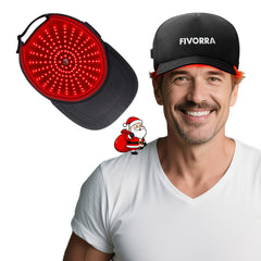 FIVORRA red light cap front view for easy at-home wellness sessions.