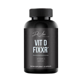 Fixxr VIT D by Dr. Amie bottle close-up with capsules for daily vitamin D support.