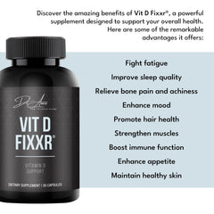 Fixxr VIT D by Dr. Amie daily dose setup showing capsule for daily use.