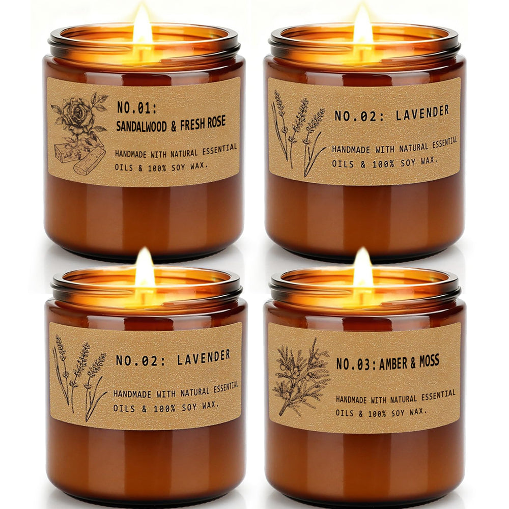 FKJOL classic 7oz amber jar candle shown for long-lasting warm glow.