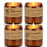 FKJOL classic 7oz amber jar candle shown for long-lasting warm glow.