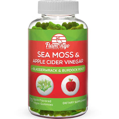 Flamingo Sea Moss Gummies bottle pour showing easy daily energy support