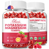 Fleamart potassium magnesium gummies raspberry front view for daily wellness