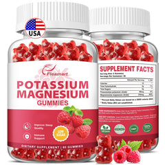 Fleamart potassium magnesium gummies raspberry front view for daily wellness