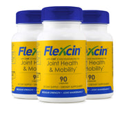Flexcin CM8 bottle highlighting joint health formulation for daily mobility support.